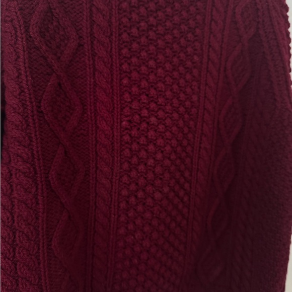 Vintage 70s Joseph F. Heron - Ardara Donegal Irish Handknit Wool Sweater Maroon - Picture 15 of 16